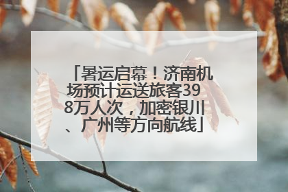 暑运启幕！济南机场预计运送旅客398万人次，加密银川、广州等方向航线