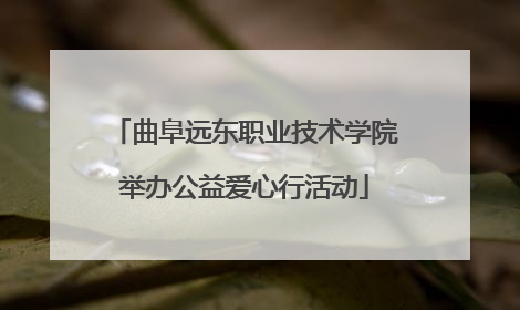 曲阜远东职业技术学院举办公益爱心行活动
