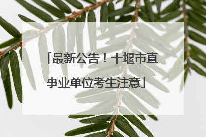 最新公告！十堰市直事业单位考生注意