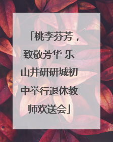桃李芬芳，致敬芳华 乐山井研研城初中举行退休教师欢送会