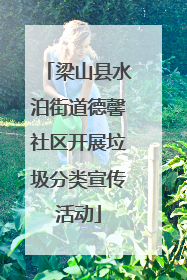 梁山县水泊街道德馨社区开展垃圾分类宣传活动