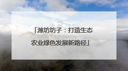 潍坊坊子：打造生态农业绿色发展新路径