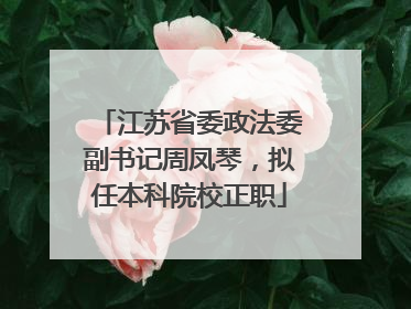 江苏省委政法委副书记周凤琴，拟任本科院校正职