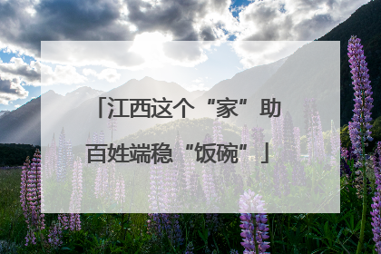 江西这个“家”助百姓端稳“饭碗”