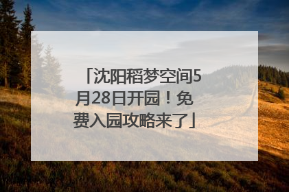 沈阳稻梦空间5月28日开园！免费入园攻略来了