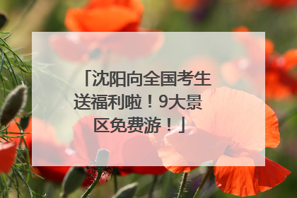 沈阳向全国考生送福利啦！9大景区免费游！