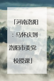 河南洛阳：马怀庆到洛阳市委党校授课