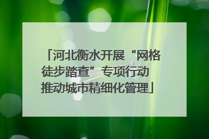 河北衡水开展“网格徒步踏查”专项行动 推动城市精细化管理