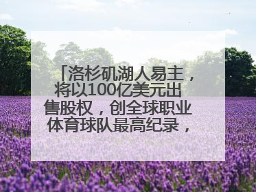 洛杉矶湖人易主，将以100亿美元出售股权，创全球职业体育球队最高纪录，40岁詹姆斯：还没打算退役