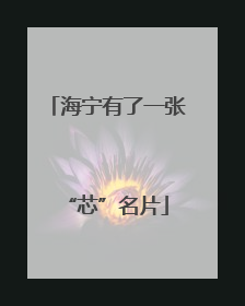 海宁有了一张“芯”名片