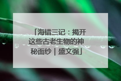海错三记：揭开这些古老生物的神秘面纱｜盛文强