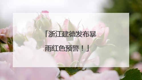 浙江建德发布暴雨红色预警！