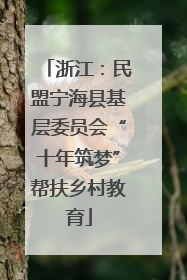 浙江：民盟宁海县基层委员会“十年筑梦”帮扶乡村教育