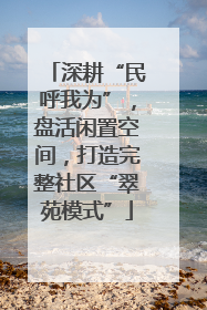 深耕“民呼我为”，盘活闲置空间，打造完整社区“翠苑模式”