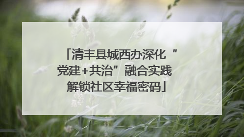 清丰县城西办深化“党建+共治”融合实践 解锁社区幸福密码