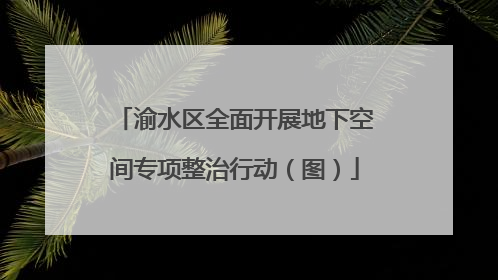 渝水区全面开展地下空间专项整治行动（图）