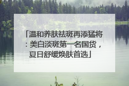 温和养肤祛斑再添猛将：美白淡斑第一名国货，夏日舒缓焕肤首选