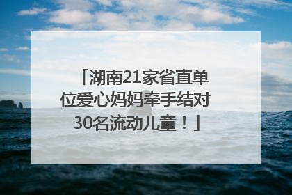 湖南21家省直单位爱心妈妈牵手结对30名流动儿童！