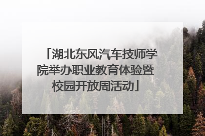湖北东风汽车技师学院举办职业教育体验暨校园开放周活动