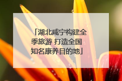 湖北咸宁构建全季旅游 打造全国知名康养目的地