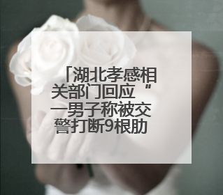 湖北孝感相关部门回应“一男子称被交警打断9根肋骨未立案”：已成立联合专班开展工作