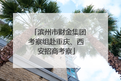 滨州市财金集团考察组赴重庆、西安招商考察