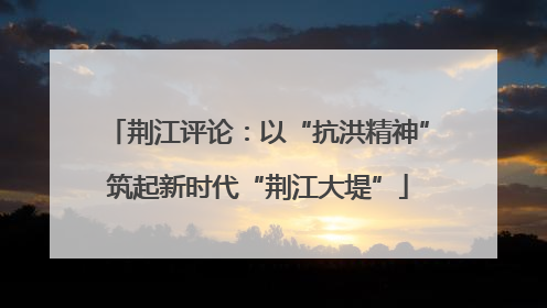 荆江评论：以“抗洪精神”筑起新时代“荆江大堤”