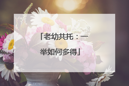 老幼共托：一举如何多得