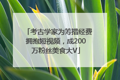 考古学家为筹措经费拥抱短视频，成200万粉丝美食大V