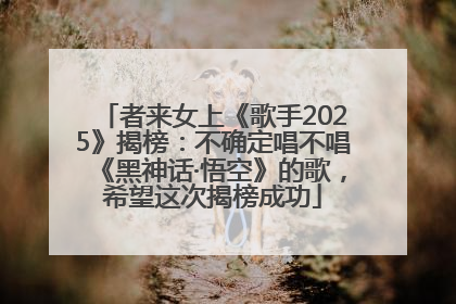 者来女上《歌手2025》揭榜：不确定唱不唱《黑神话·悟空》的歌，希望这次揭榜成功