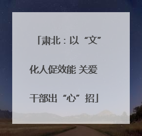 肃北：以“文”化人促效能 关爱干部出“心”招
