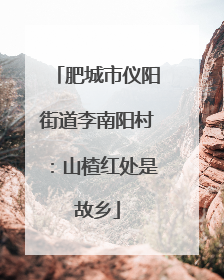 肥城市仪阳街道李南阳村：山楂红处是故乡