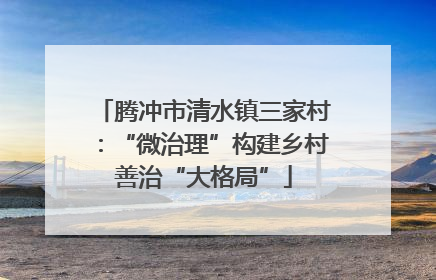 腾冲市清水镇三家村：“微治理”构建乡村善治“大格局”
