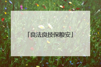良法良技保粮安