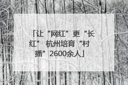 让“网红”更“长红” 杭州培育“村播”2600余人