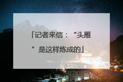 记者来信：“头雁”是这样炼成的