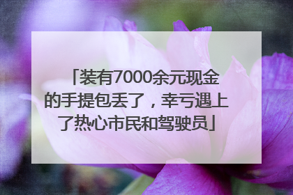 装有7000余元现金的手提包丢了，幸亏遇上了热心市民和驾驶员