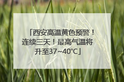 西安高温黄色预警！连续三天！最高气温将升至37~40℃