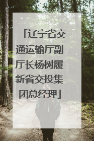 辽宁省交通运输厅副厅长杨树履新省交投集团总经理