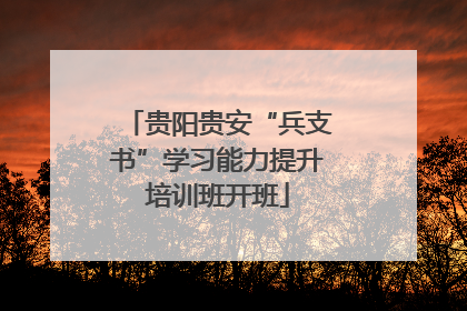 贵阳贵安“兵支书”学习能力提升培训班开班