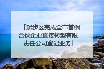 起步区完成全市首例合伙企业直接转型有限责任公司登记业务