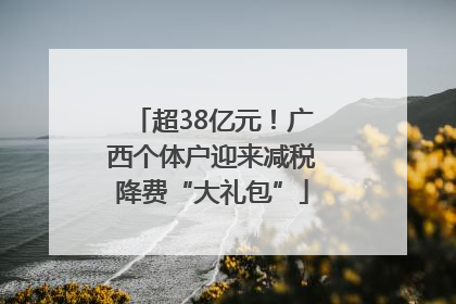 超38亿元！广西个体户迎来减税降费“大礼包”