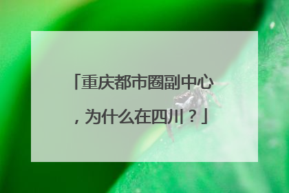 重庆都市圈副中心，为什么在四川？