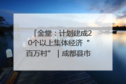 金堂：计划建成20个以上集体经济“百万村”｜成都县市新城高质量发展