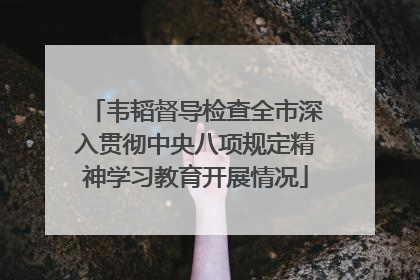 韦韬督导检查全市深入贯彻中央八项规定精神学习教育开展情况