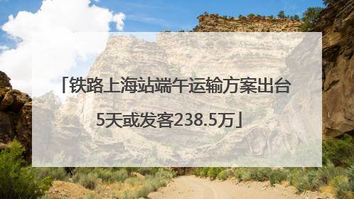 铁路上海站端午运输方案出台 5天或发客238.5万