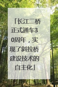 长江二桥正式通车30周年，实现了斜拉桥建设技术的自主化