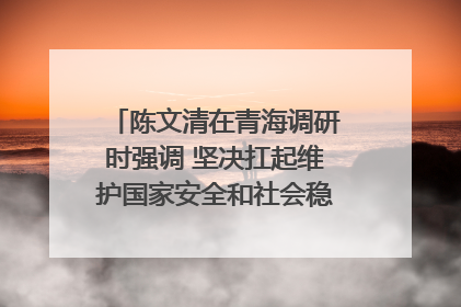 陈文清在青海调研时强调 坚决扛起维护国家安全和社会稳定职责使命 为谱写中国式现代化青海篇章贡献政法力量