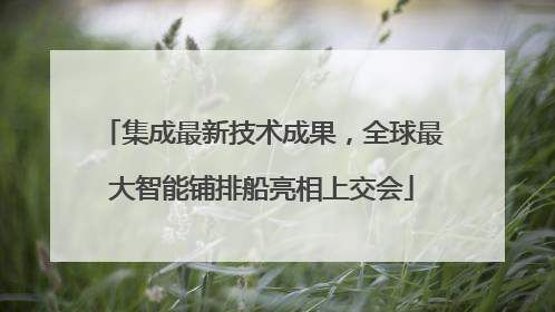 集成最新技术成果，全球最大智能铺排船亮相上交会