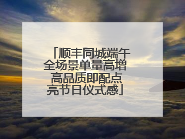 顺丰同城端午全场景单量高增 高品质即配点亮节日仪式感